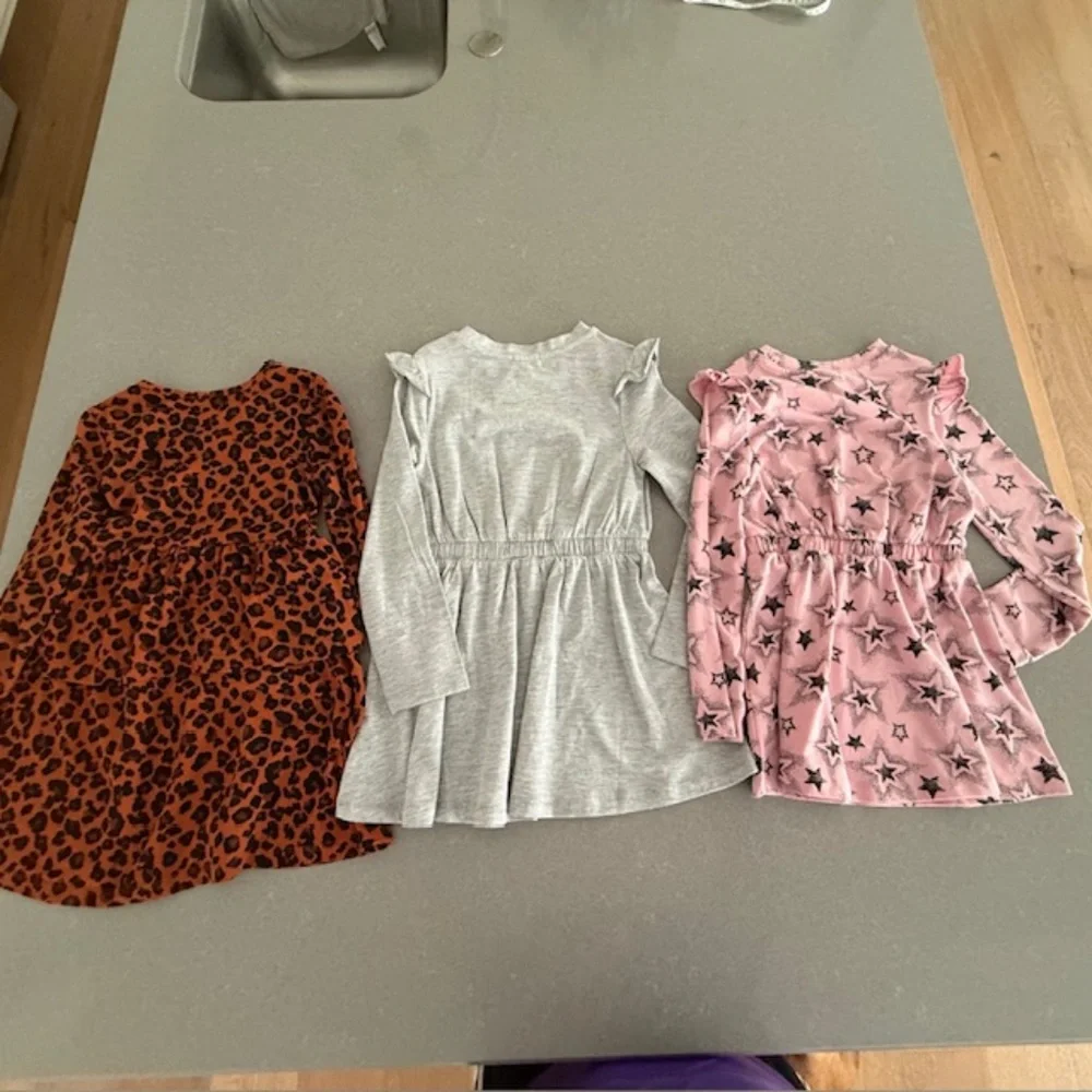 3 Little Girl Size 5 & 6 Long Sleeve Dress Bundle of 3 (one never worn, EUC)